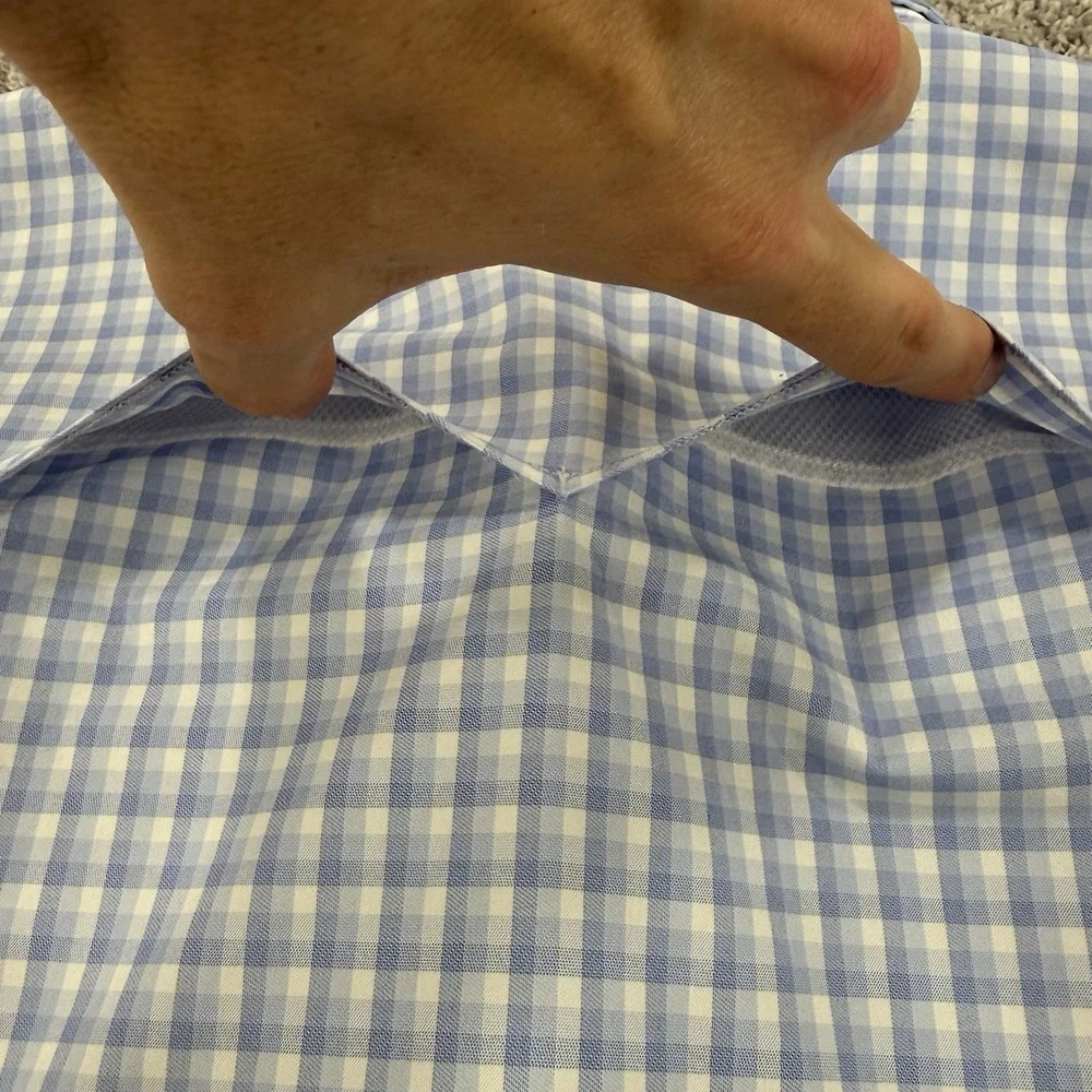 Poncho The Ono Shirt Men's 3XL Blue White Plaid Regular Fit Fishing Outdoors